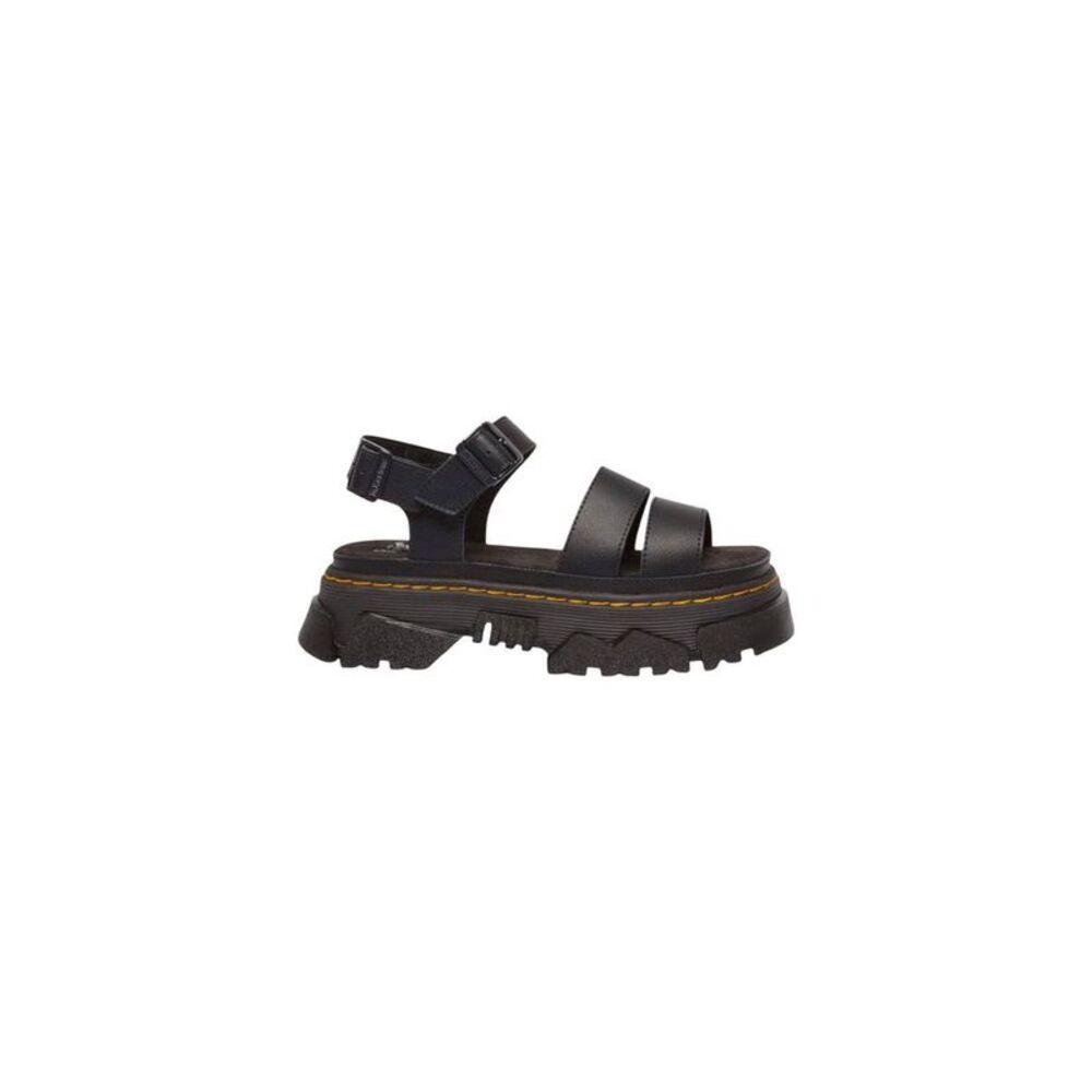 Dr. Martens Black Leather Flat Women's Sandals